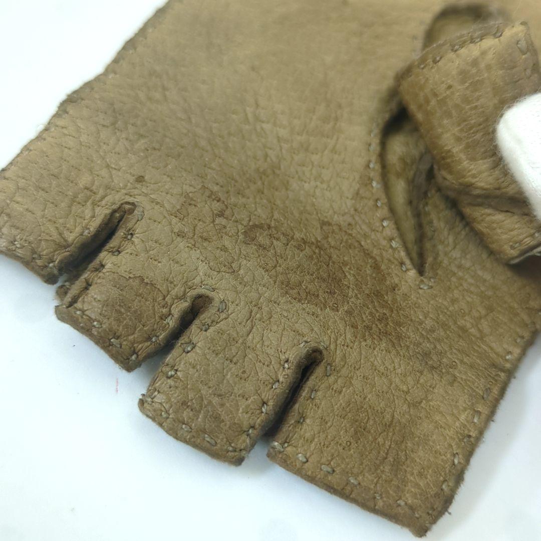 HERMES エルメス　ドライビング　グローブ　ブラウン　ベージュ　６ 1/2