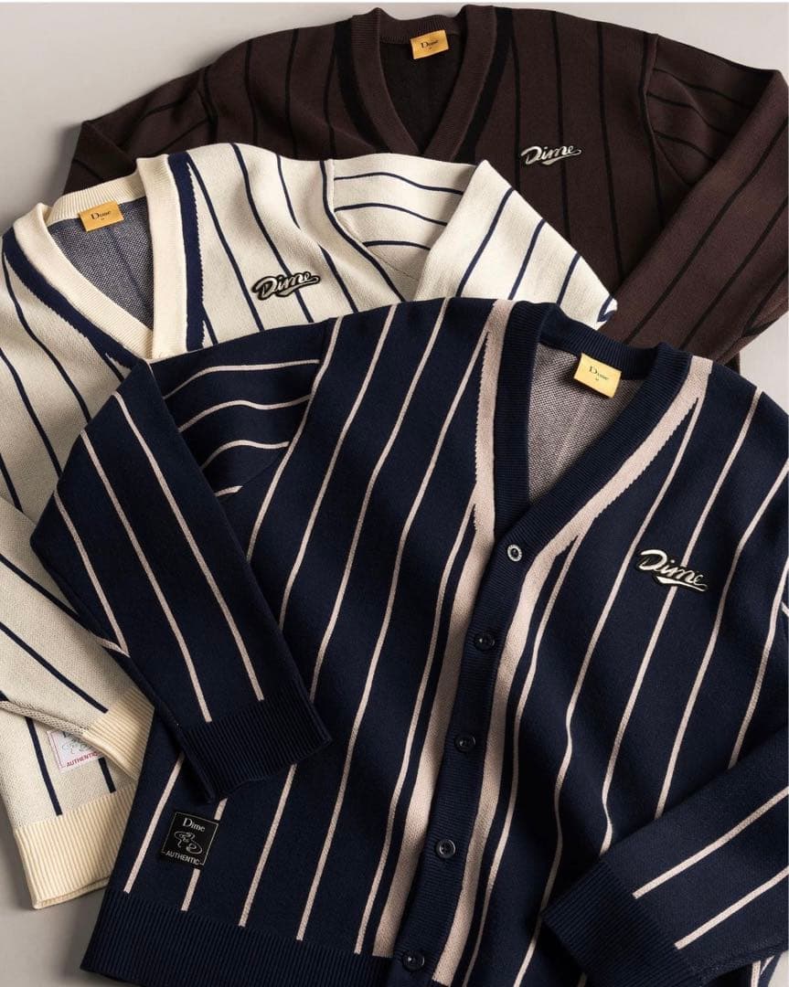 トップス DIME BASEBALL KNIT CARDIGAN