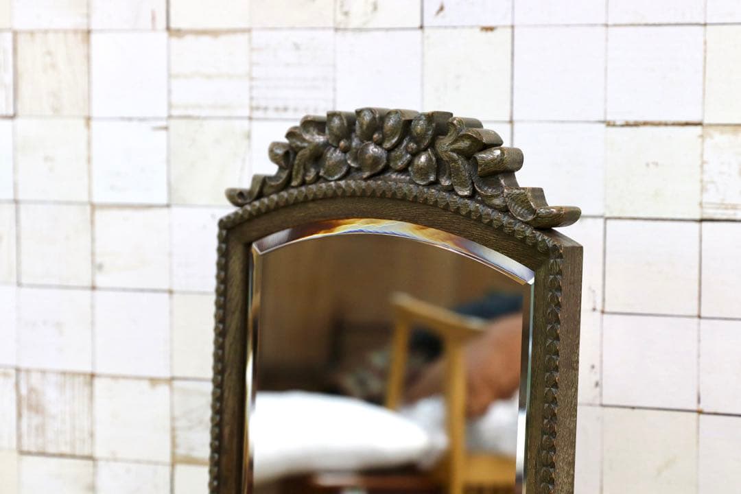 GMHH406○神戸家具 アンティーク スタンドミラー 姿見 全身鏡 ミラー