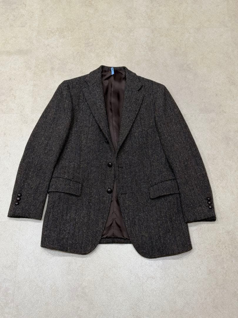 RING JACKET製　ハリスツイード　ブラウンヘリンボーンジャケット