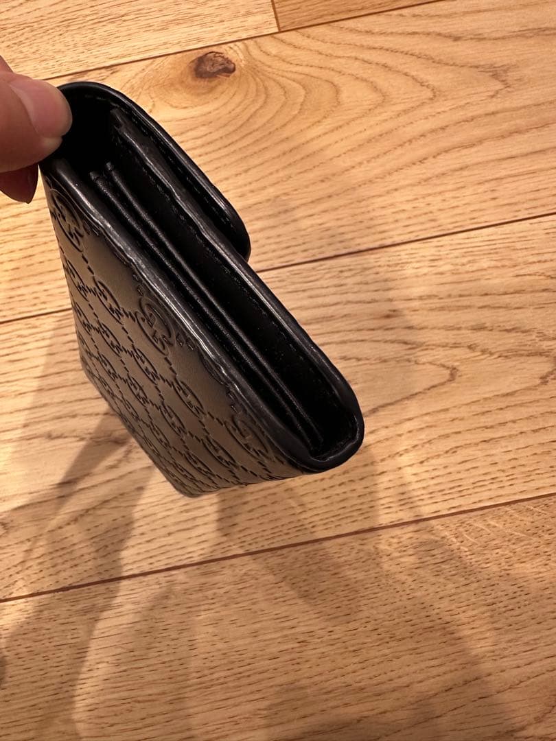GUCCI グッチ ブラックレザー 長財布