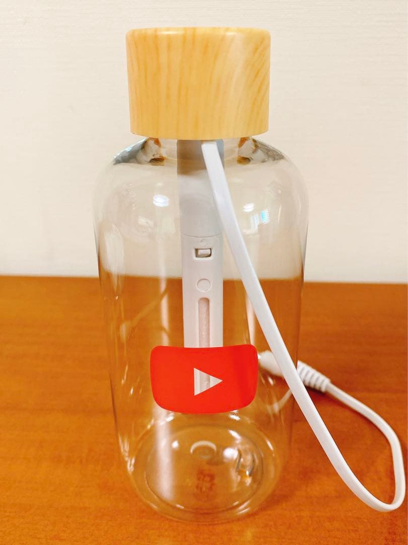 激レア非売品★新品未使用★YouTubeロゴ入り【木目調クリアボトル型・加湿器】