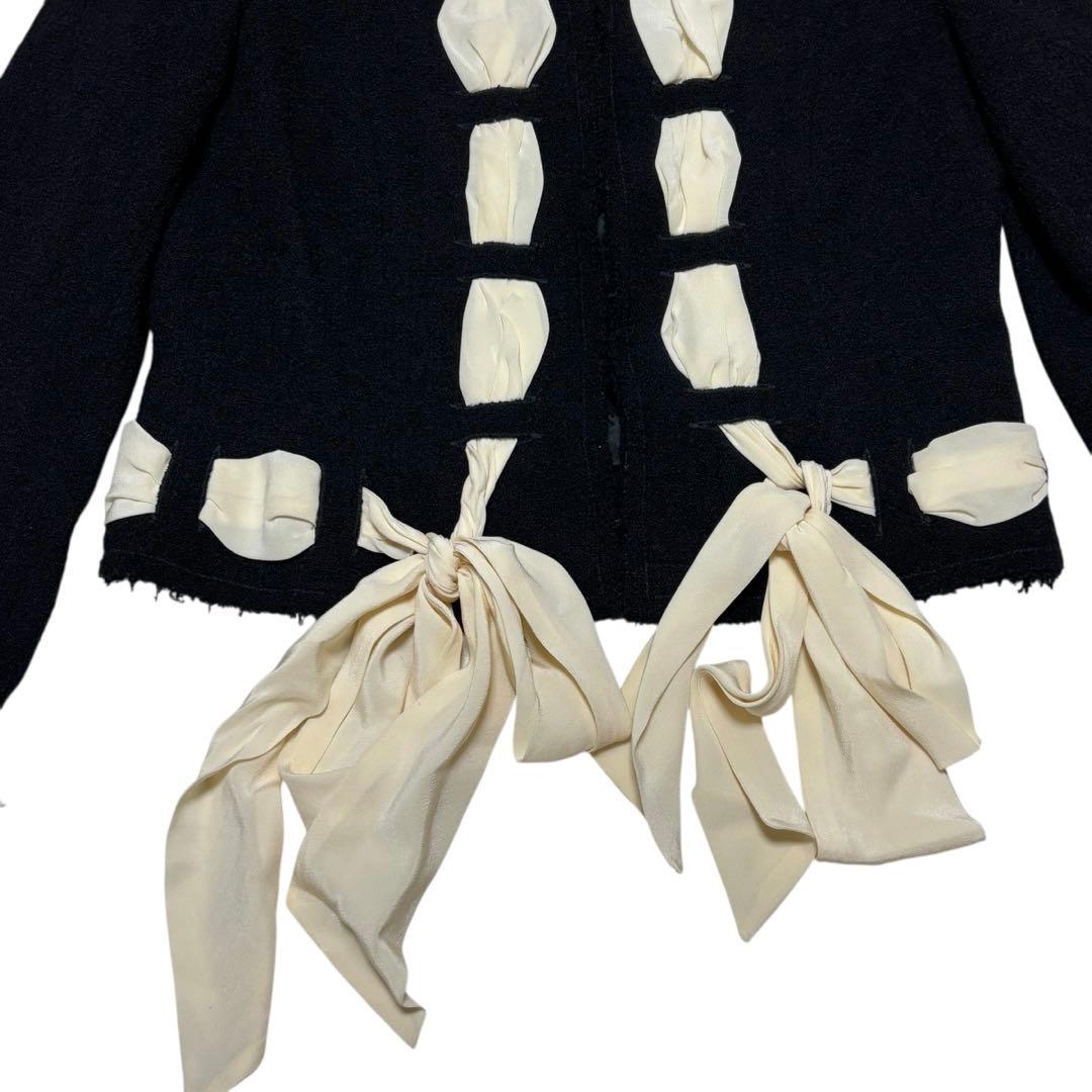 美品　モスキーノ ノーカラー　ウールジャケット イタリア製