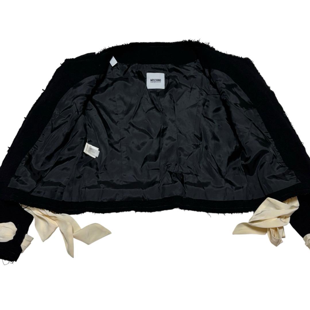 美品　モスキーノ ノーカラー　ウールジャケット イタリア製