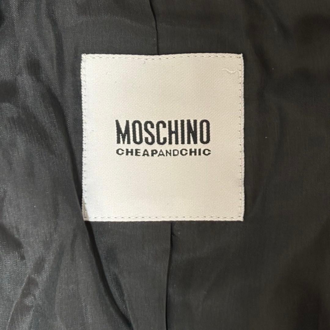 美品　モスキーノ ノーカラー　ウールジャケット イタリア製