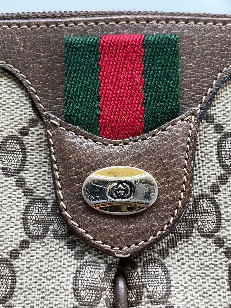 GUCCI シェリーライン GG レザー ベージュ ショルダーバッグ