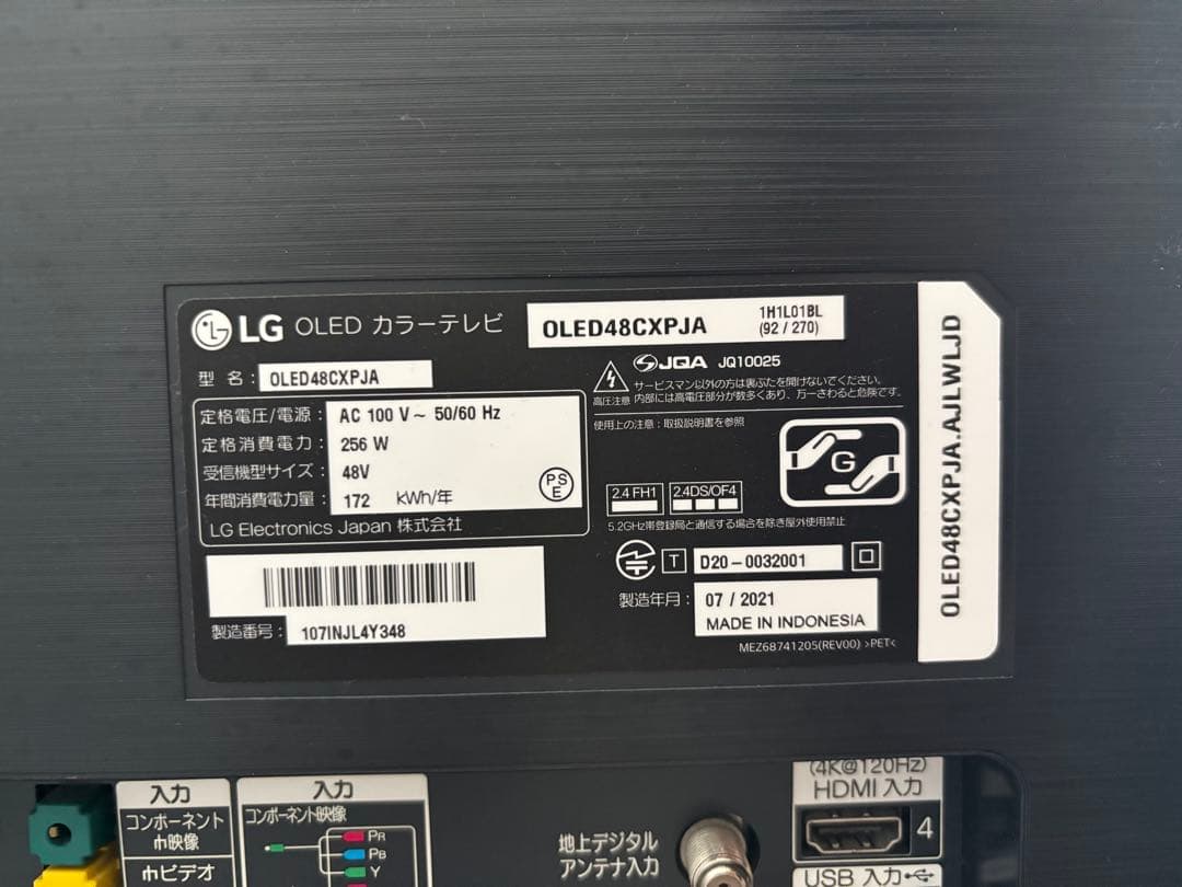 LG OLED AI ThinQ 48V 4Kテレビ