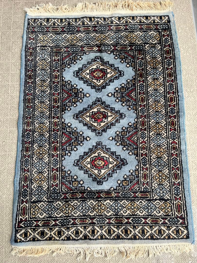 イラン ビンテージラグ 手織り絨毯 カーペット 95cm x 65cm