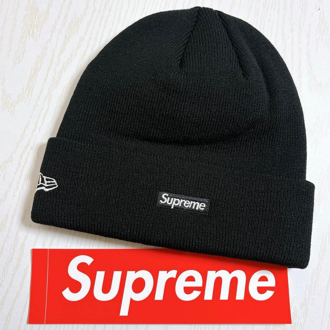 Supreme NEW ERA ニット帽　ビーニー　Sロゴ　ブラック　黒　雪