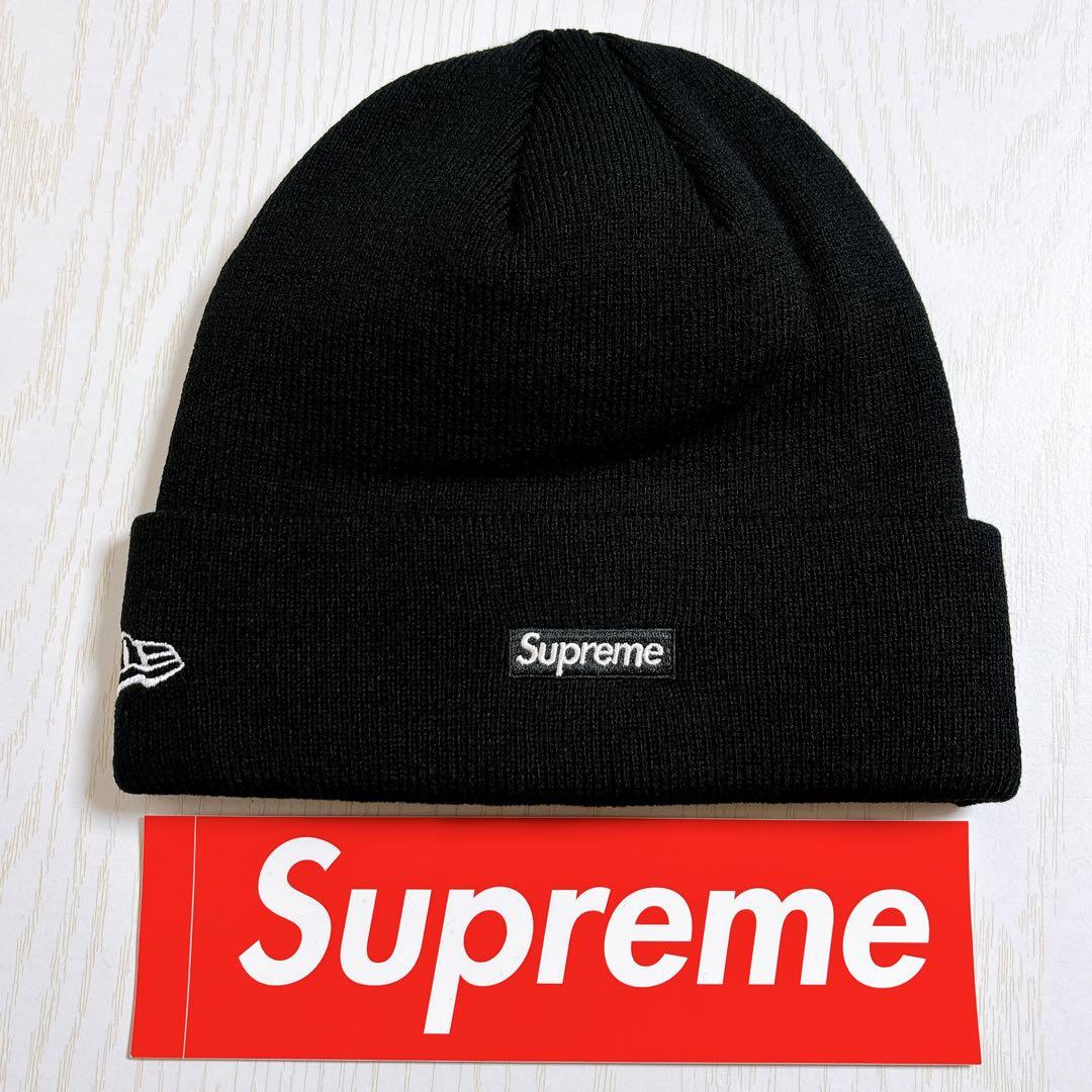 Supreme NEW ERA ニット帽　ビーニー　Sロゴ　ブラック　黒　雪