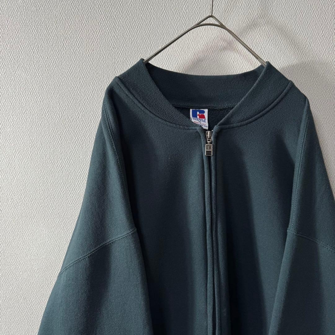 H*U様 激レア 90s USA製 RUSSELL PLAIN 無地 フルジップ