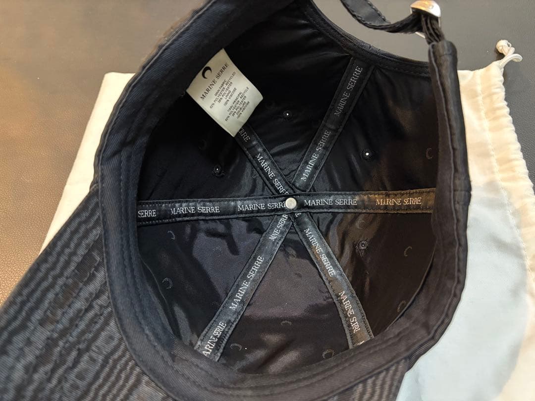 MARINE SERRE ブラックキャップ 収納袋付き