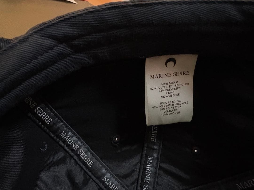 MARINE SERRE ブラックキャップ 収納袋付き