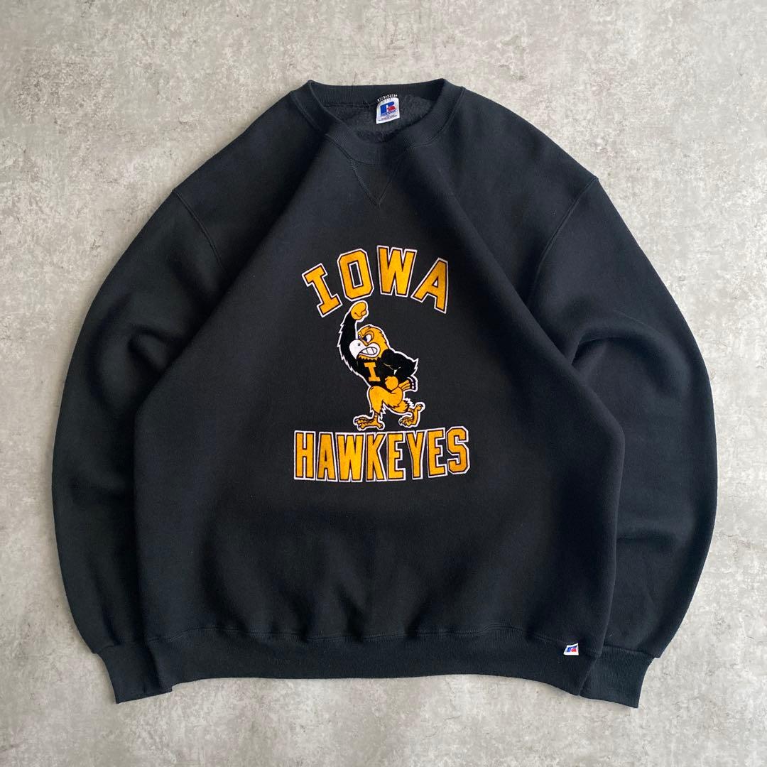 貴重 80s ラッセル フロッキー スウェット USA製 黒 ブラック XL