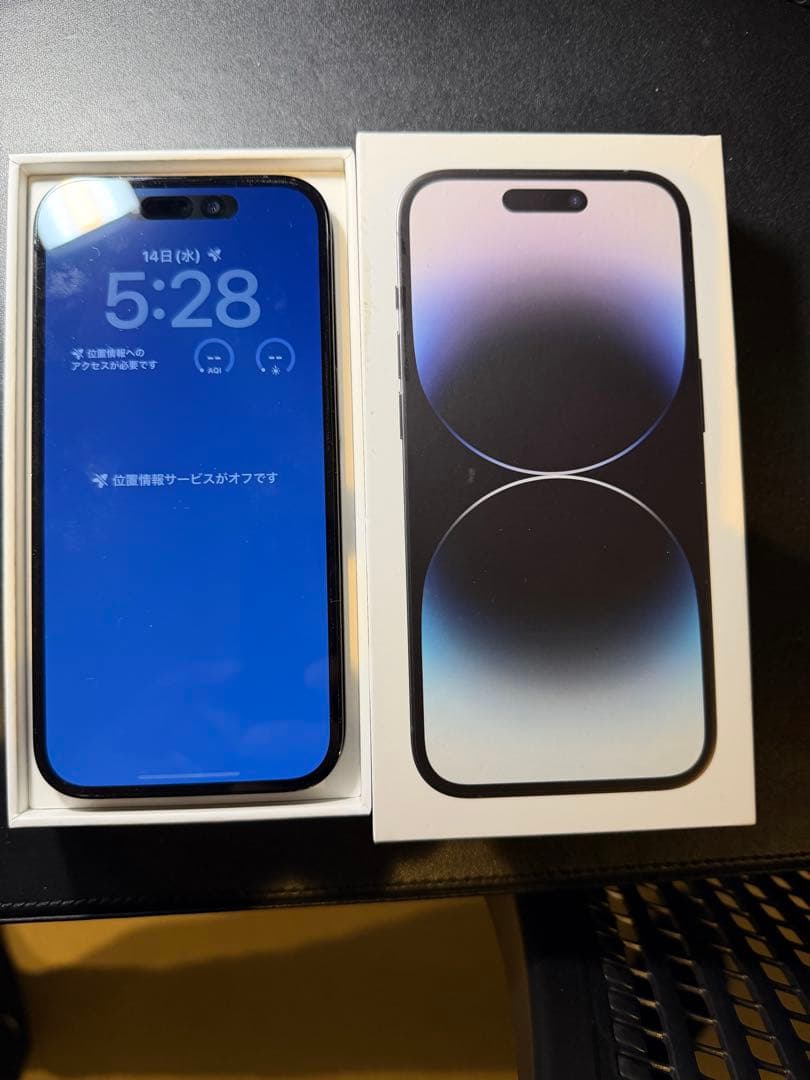 100%バッテリー美品iPhone14proスペースブラック 128GB