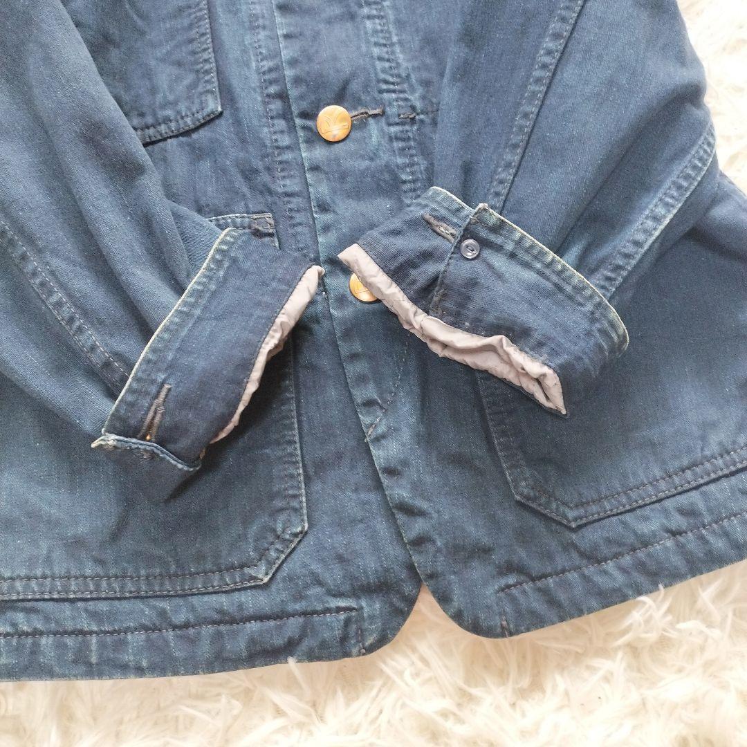 【美品】45rpm 45R デニムジャケット カバーオール インディゴブルー S