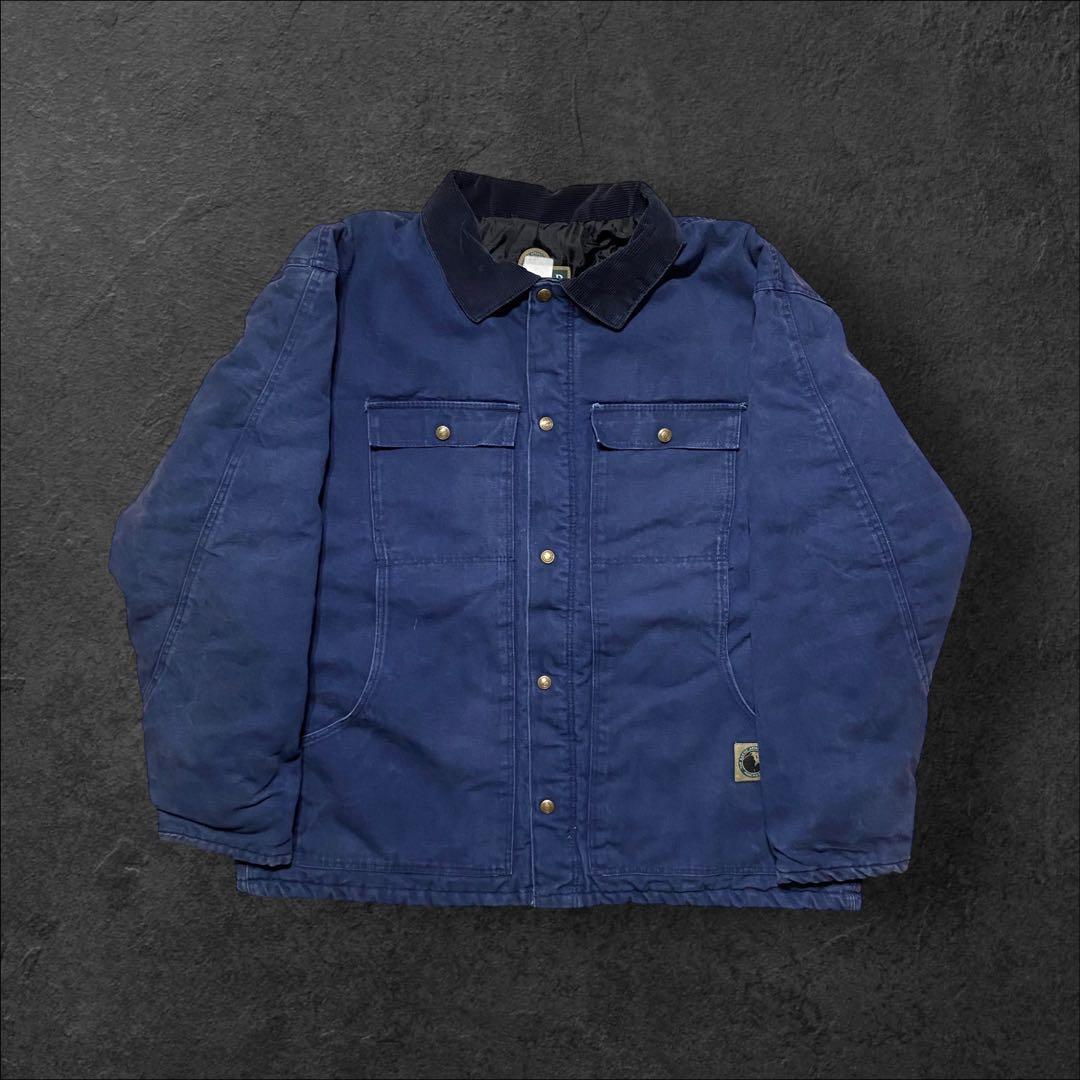 【着画あり】90s襟コーデュロイダックジャケットUSAネイビートラディショナル