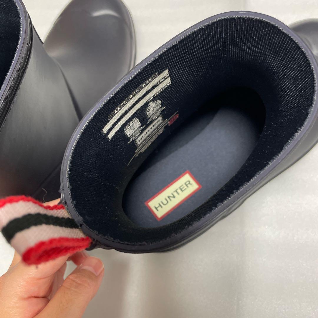 【美品】ハンターレインブーツ　ショート丈　濃いネイビー