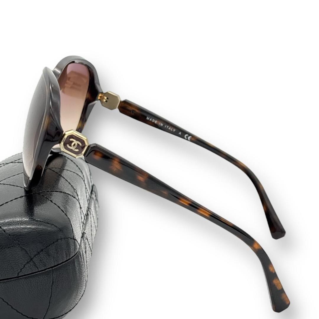 CHANEL sunglasses coco case brown ベッコウ
