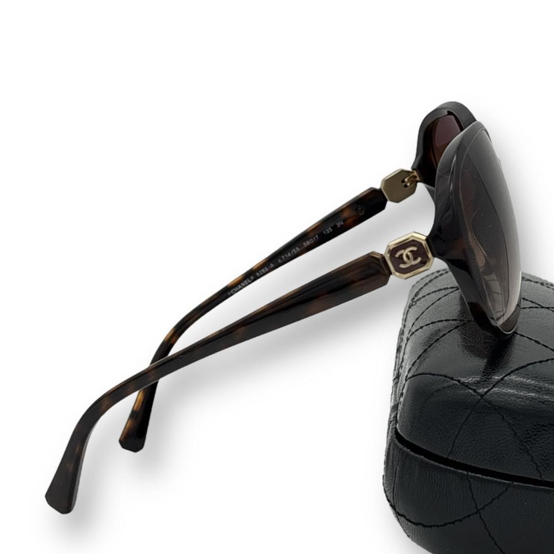 CHANEL sunglasses coco case brown ベッコウ