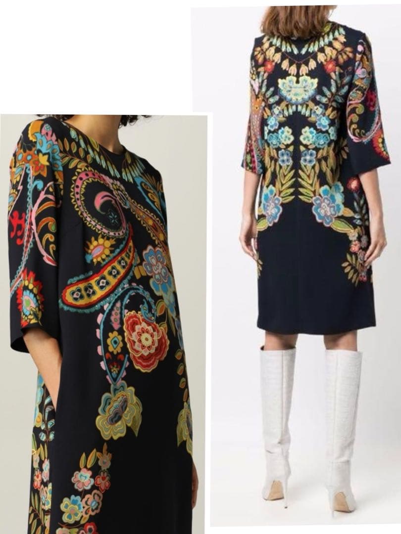 値下げ セール☆美品 ETRO エトロ 洗練 プレシャス ゆったり 美人 ドレス