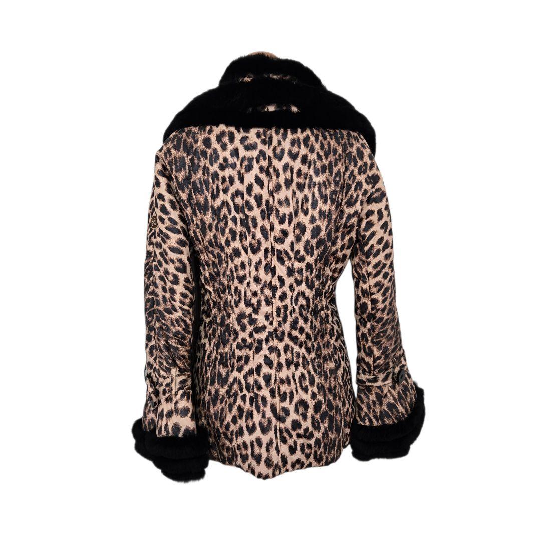 伊太利屋　ヒョウ柄中綿コート　ベージュ系　レッキスラビット　レオパード　イタリヤ