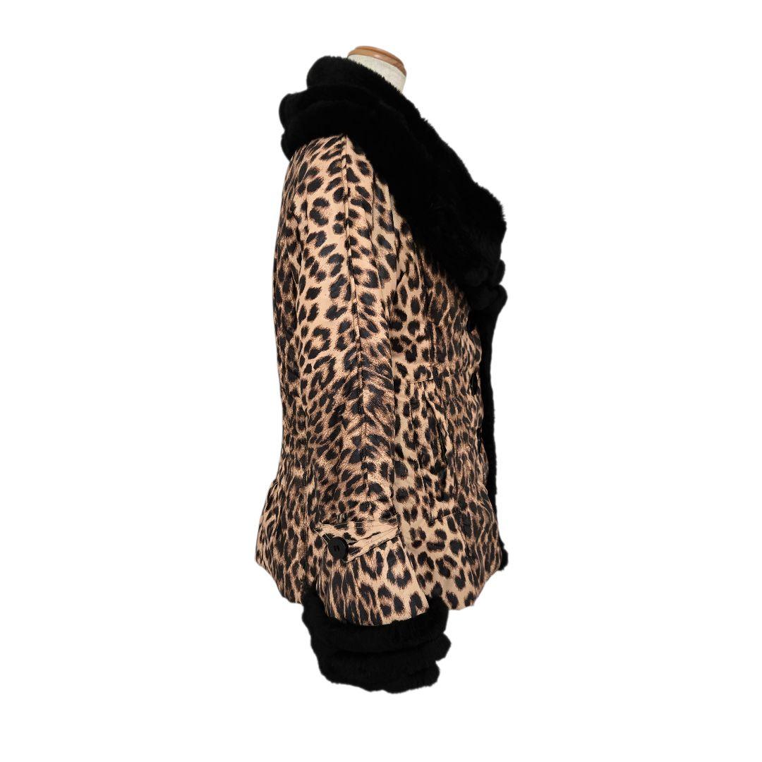 伊太利屋　ヒョウ柄中綿コート　ベージュ系　レッキスラビット　レオパード　イタリヤ