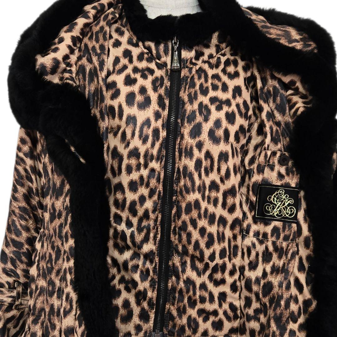 伊太利屋　ヒョウ柄中綿コート　ベージュ系　レッキスラビット　レオパード　イタリヤ
