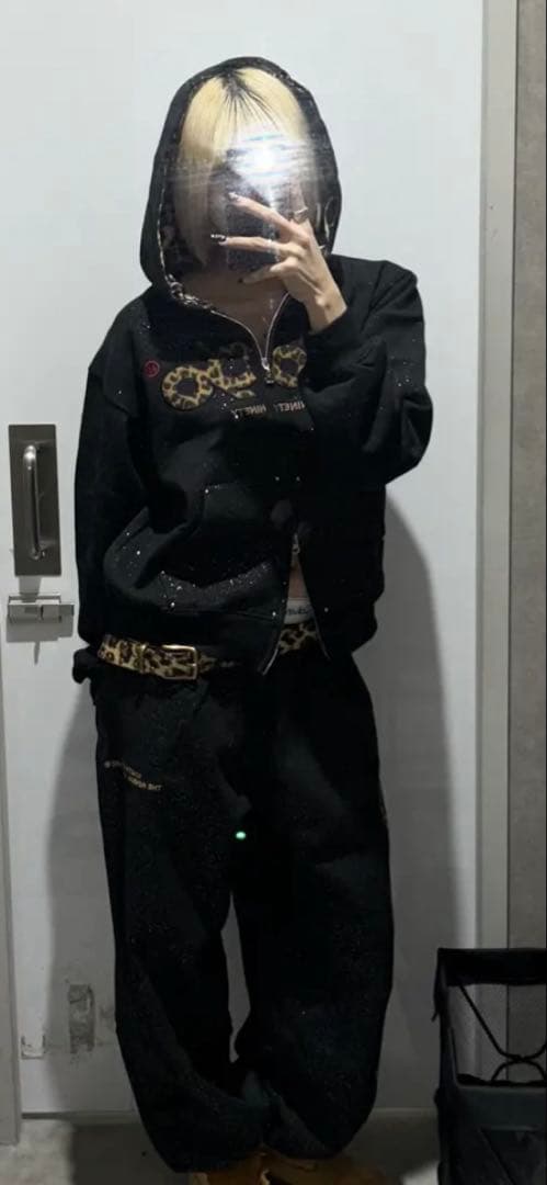 9090 OG Logo Glitter Zip Hoodie パーカー