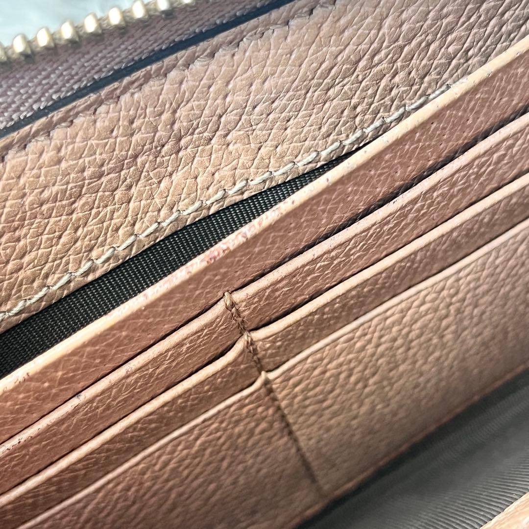 GUCCI GGキャンバス ラウンドジップ　インターロッキング　長財布　ピンク