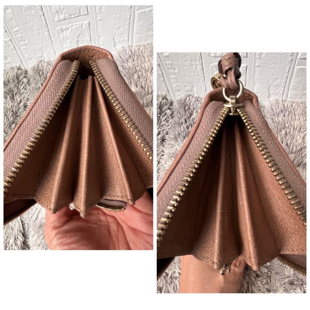 GUCCI GGキャンバス ラウンドジップ　インターロッキング　長財布　ピンク