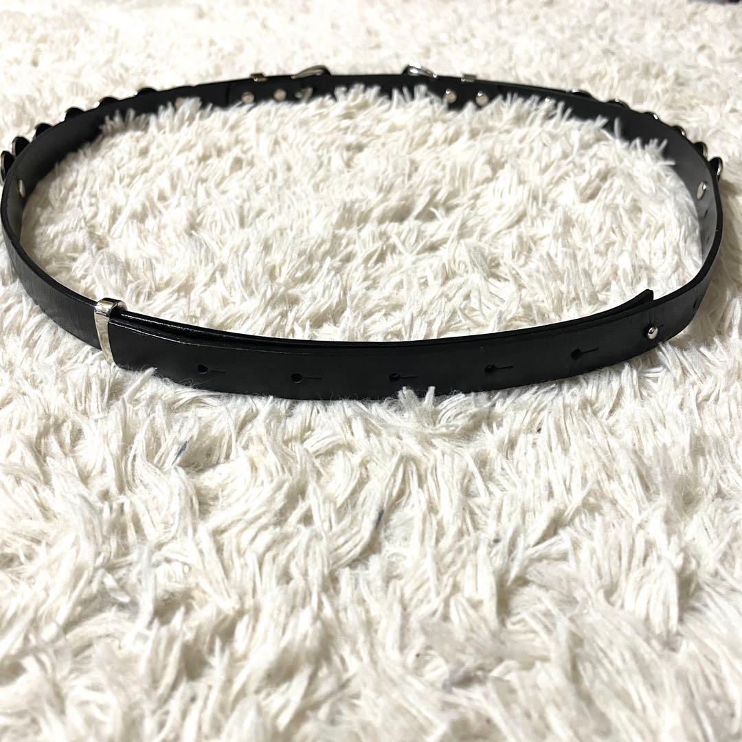 【未使用級】トーガビリリース ダブルバックル コンチョ ベルト レザー ブラック