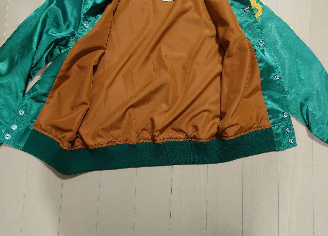 値下げ　WHITES VILLE　スタジャン　ナイロン　グリーン　38 新品　M