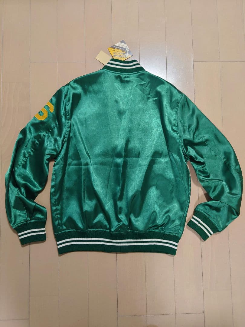 値下げ　WHITES VILLE　スタジャン　ナイロン　グリーン　38 新品　M