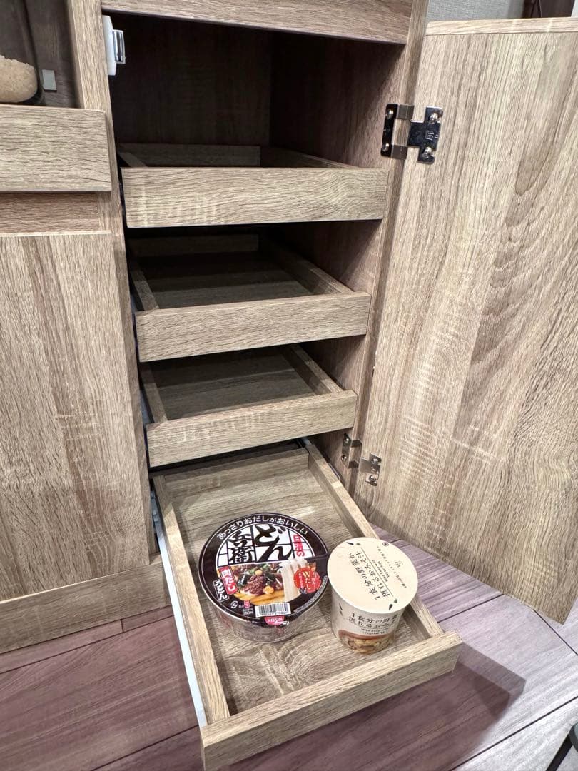 【組立て不要！設置込み】[幅90] 食器棚 レンジ台 コンセント付き LOWYA