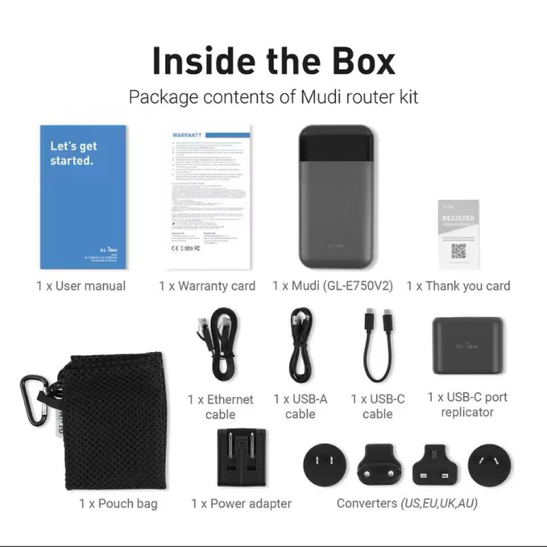 【新品】GL.iNet Mudi (GL-E750V2) モバイルVPNルーター