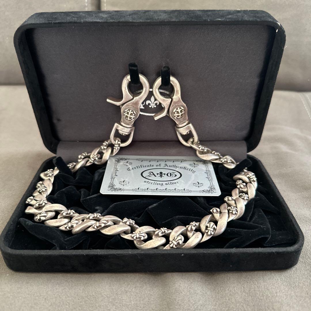 hop　A&G シルバー ロング ウォレットチェーン