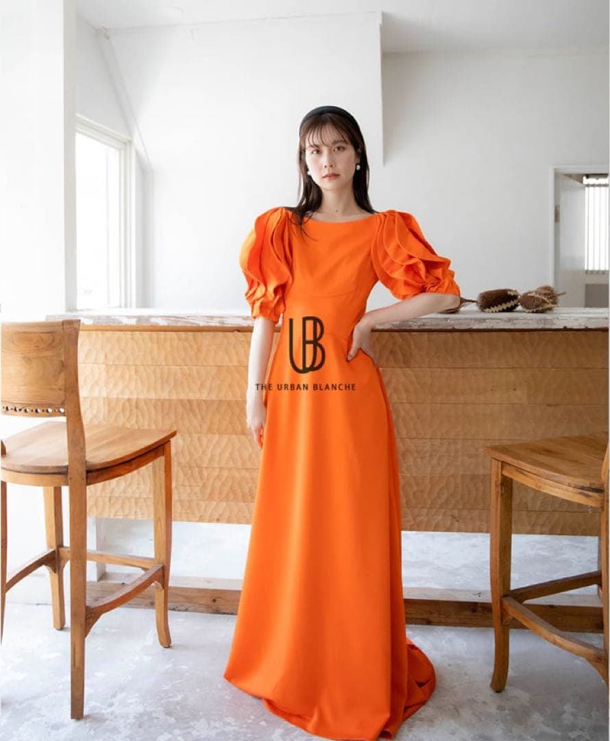 【美品】アーバンブランシュ カラードレス オレンジCD17