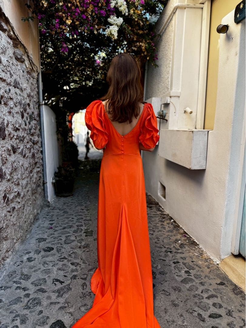 【美品】アーバンブランシュ カラードレス オレンジCD17