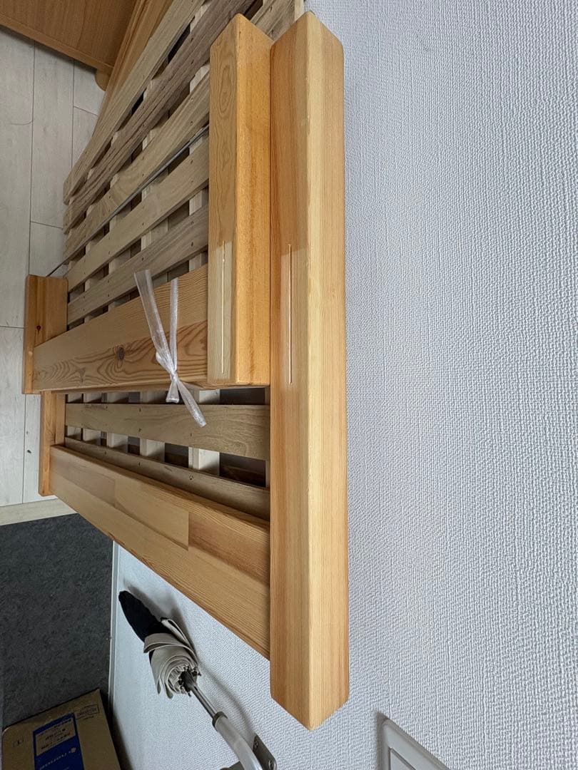 【引取限定】無印良品 シングルベッド パイン材①