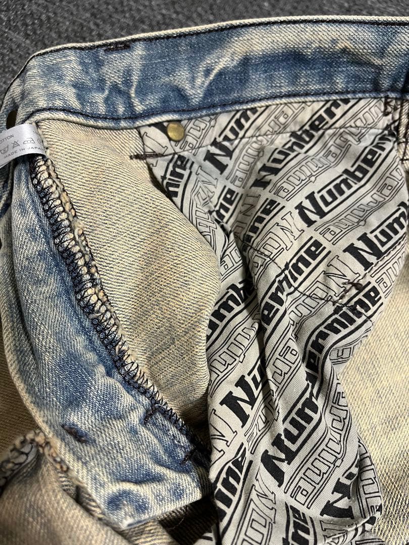 ナンバーナイン　ジョージ期　泥加工デニム　サイズ0×30 グランジ