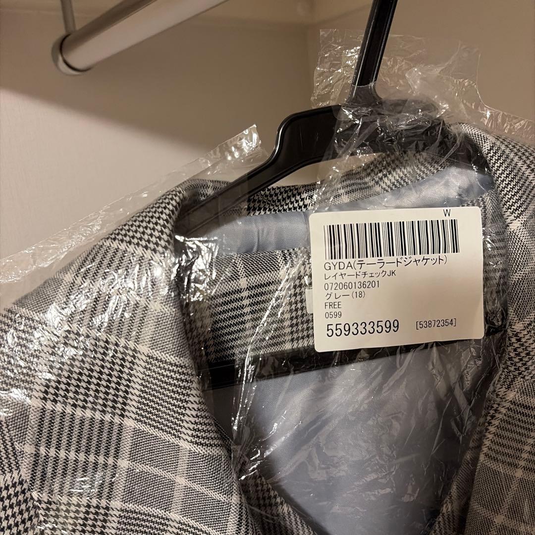 【新品】GYDA レイヤードチェックジャケット+ワイドパンツ