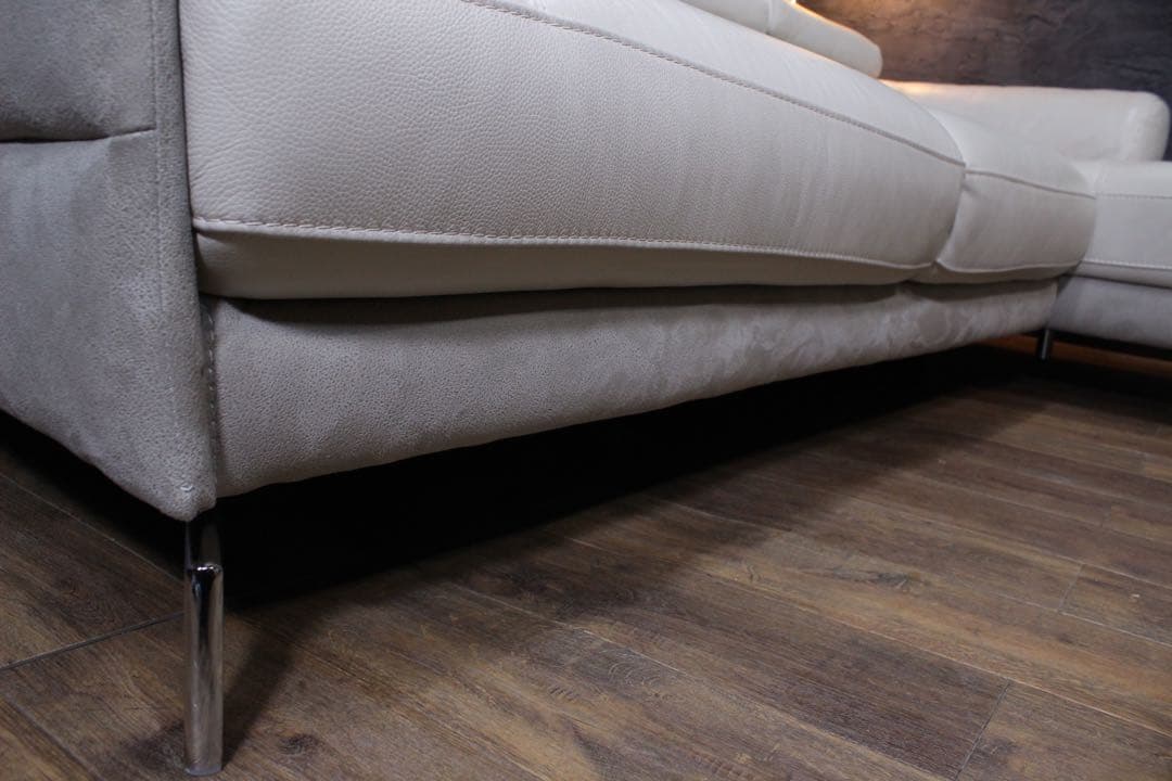 首都圏送無料〜ワタリジャパン 35万極上　本革　コーナー　ソファ　オフホワイト