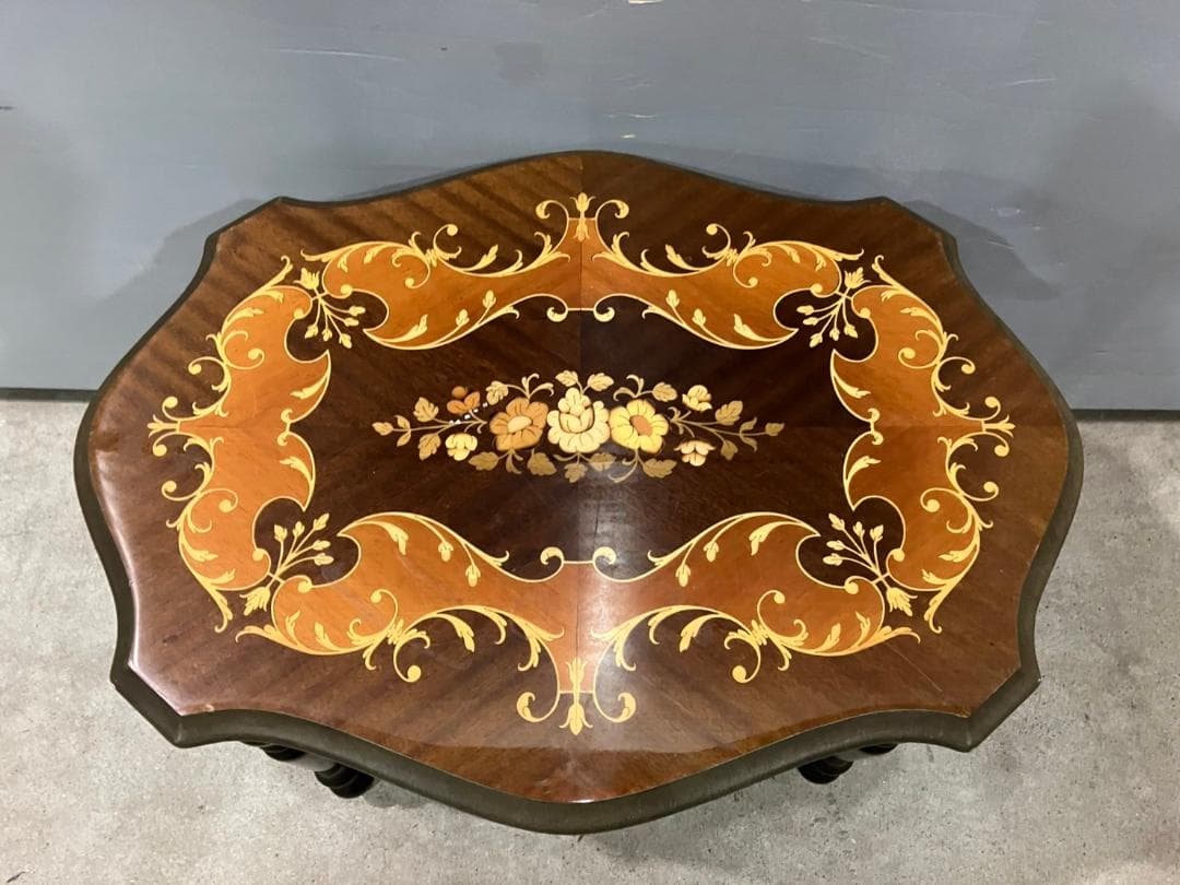 『イタリア製』サイドテーブル ナイトテーブル テーブル コンソール 花台 象嵌