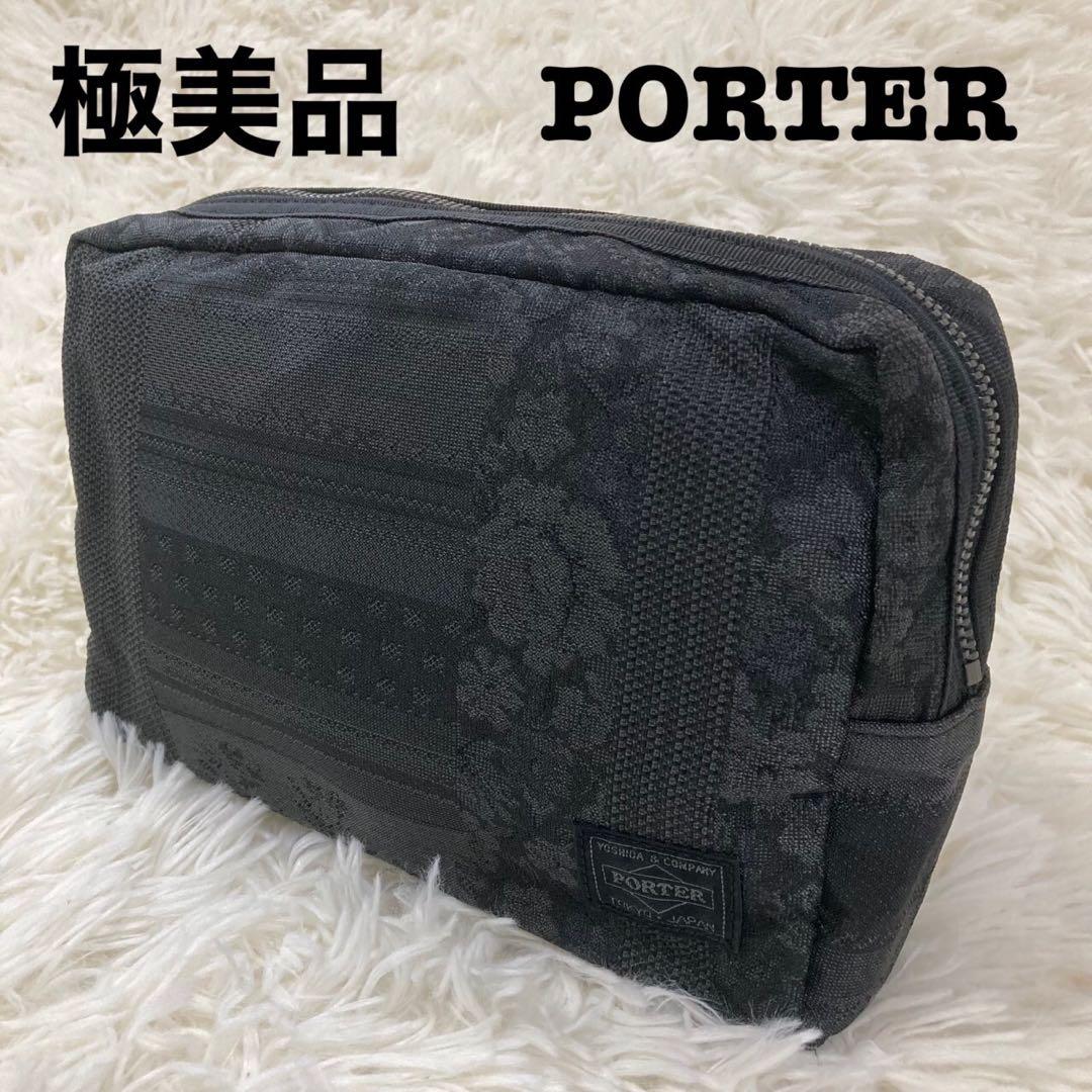 【極美品】PORTER ポーター VERVE ヴァーヴ ポーチ ブラック 総柄