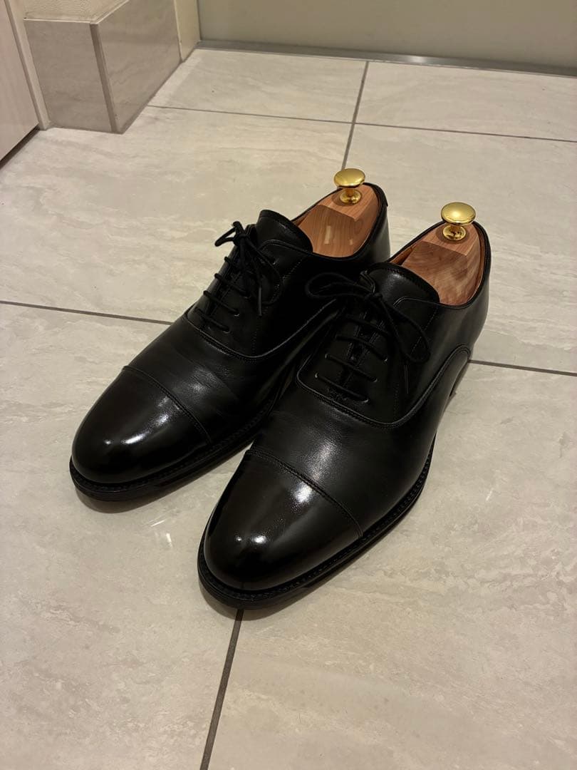 アシックスRunwalk ブラック ストレートチップ 革靴