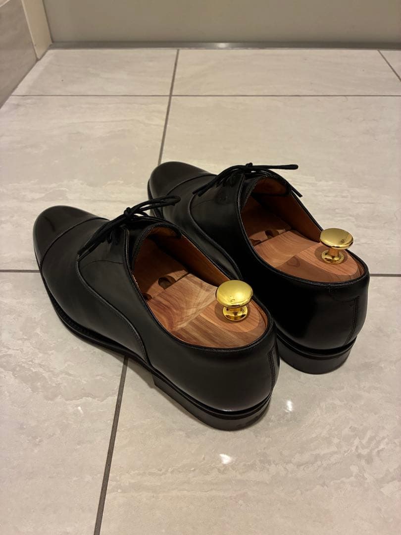 アシックスRunwalk ブラック ストレートチップ 革靴