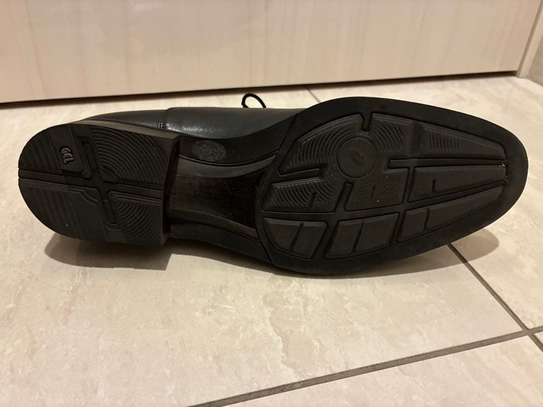 アシックスRunwalk ブラック ストレートチップ 革靴