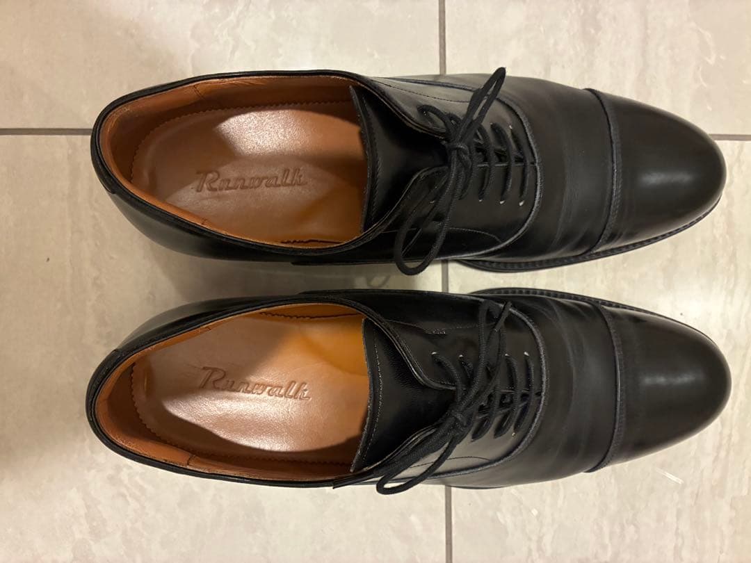 アシックスRunwalk ブラック ストレートチップ 革靴