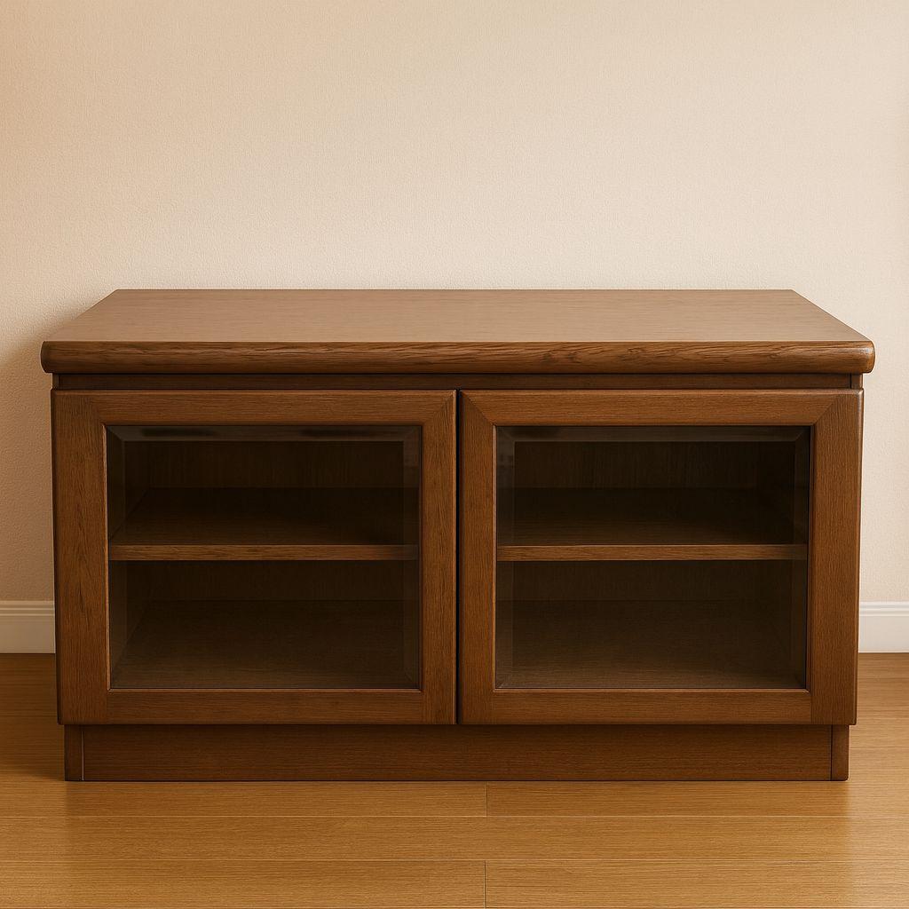 ​【karimoku】カリモク製 木製ローボード/テレビ台 W88cm ガラス扉